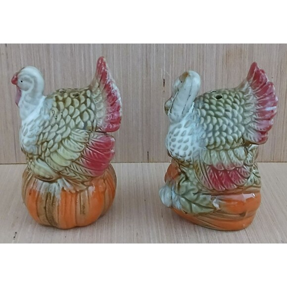 Turkey Salt and Pepper Shakers Thanksgiving Decor Ceramic NEW - Picture 5 of 9